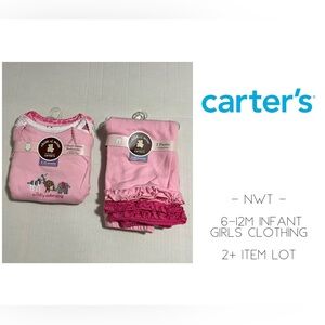 🆕CARTER’S - 6/12M - NWT - INFANT GIRLS 2+PC ONESIE AND PANT LOT